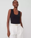Ann Taylor Petite Modern Scoop Neck Tank Top In Black