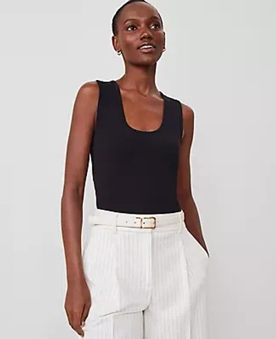 Ann Taylor Petite Modern Scoop Neck Tank Top In Black
