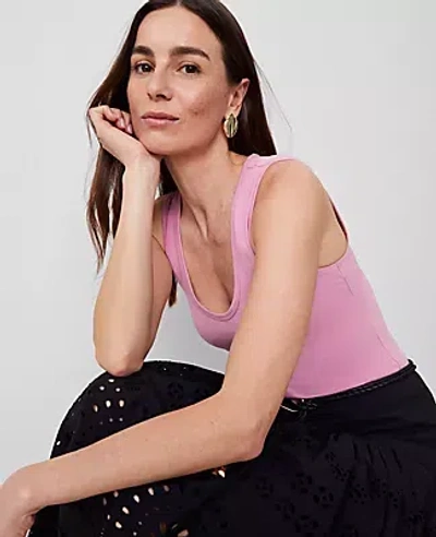 Ann Taylor Petite Modern Scoop Neck Tank Top In Enchanted Pink