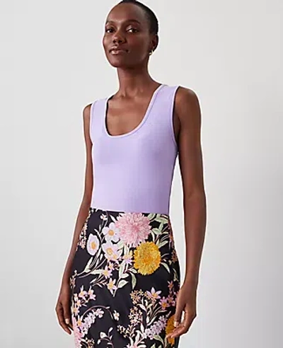 Ann Taylor Petite Modern Scoop Neck Tank Top In Radiant Amethyst