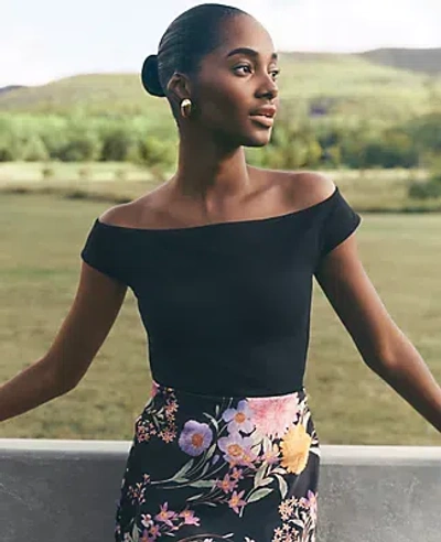 Ann Taylor Petite Off-the-shoulder Top In Black