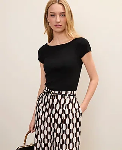 Ann Taylor Petite Off-the-shoulder Sweater In Black