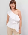 Ann Taylor Petite One-shoulder Tie Waist Blouse