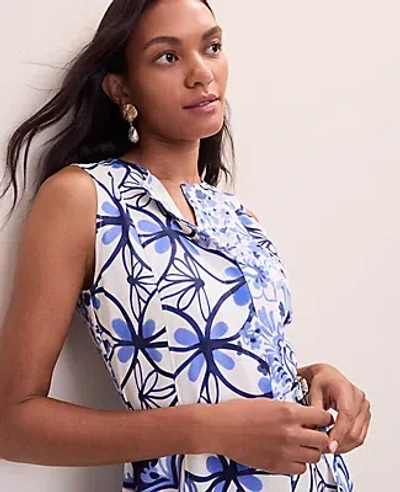 Ann Taylor Petite Paisley Belted Flare Dress In Multi