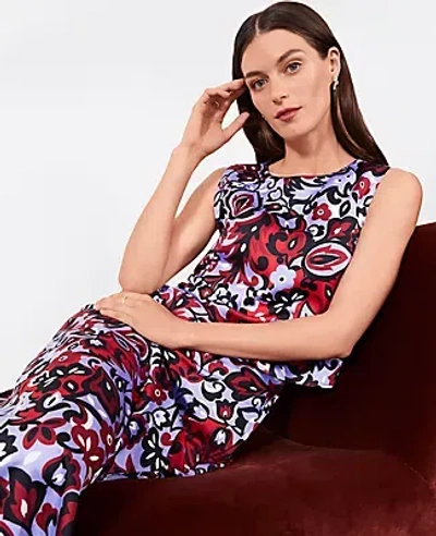 Ann Taylor Petite Paisley Tank In Iconic Red