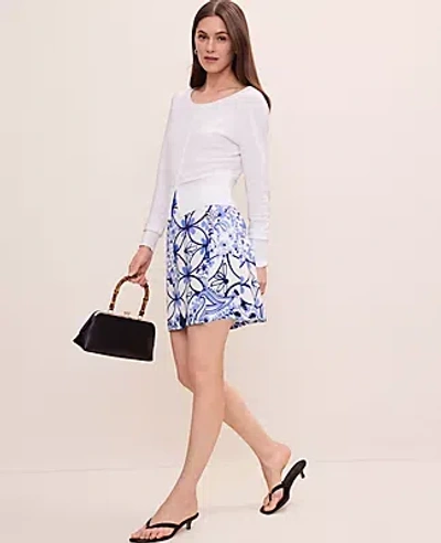 Ann Taylor Petite Paisley Wrap Mini Skirt