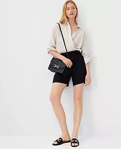 Ann Taylor Petite Patch Pocket Easy Mid Shorts In Black
