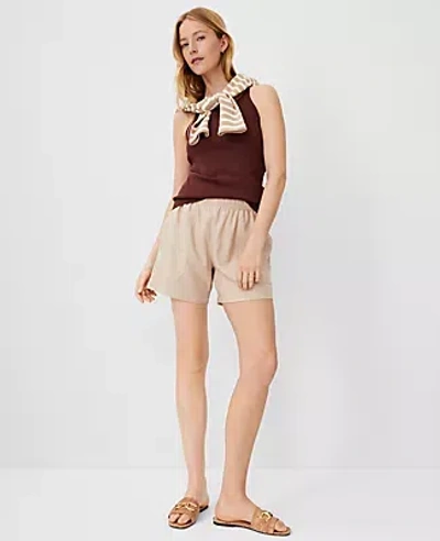 Ann Taylor Petite Patch Pocket Easy Mid Shorts In Toasted Oat