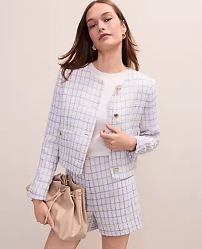 Ann Taylor Petite Patch Pocket Jacket In Blue