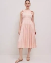 Ann Taylor Petite Petaled Ruffle Midi Dress In Ceramic Pink