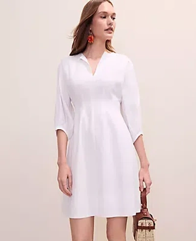 Ann Taylor Petite Pintucked Mini Dress In White