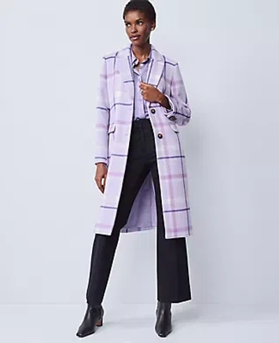 Ann Taylor Petite Plaid Chesterfield Coat
