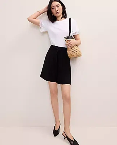 Ann Taylor Petite Pleated Paperbag Short In Red
