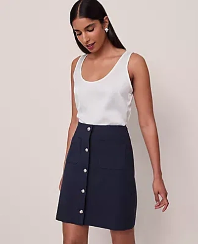 Ann Taylor Petite Pocket Skirt In Blue
