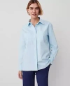 Ann Taylor Petite Pocket Tunic Shirt In Nordic Sky Blue