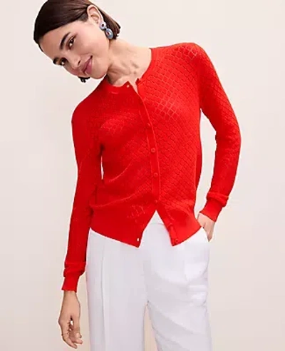 Ann Taylor Petite Pointelle Stitch Ann Cardigan