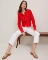Ann Taylor Petite Pointelle Textured Cardigan