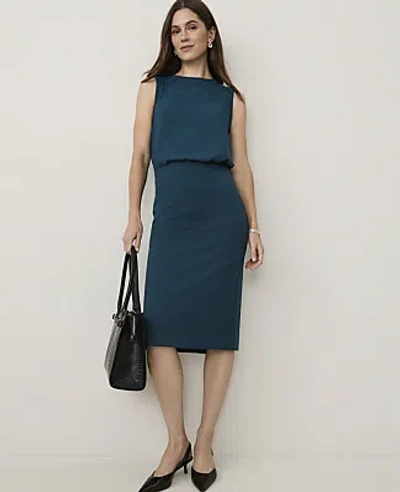 Ann Taylor Petite Ponte Pencil Skirt In Deep Forest Pine