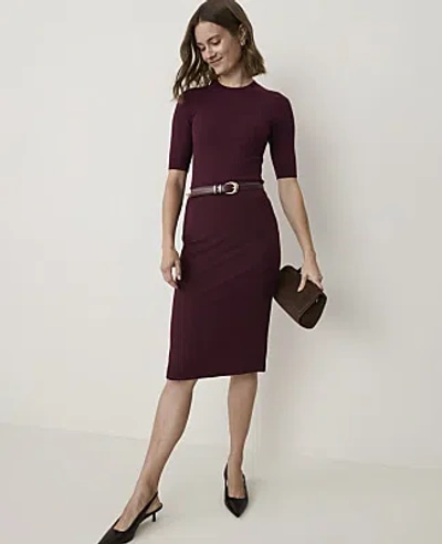 Ann Taylor Petite Ponte Pencil Skirt In Purest Plum