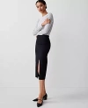 Ann Taylor Petite Ponte Pull-on Slit Pencil Skirt In Black