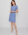Ann Taylor Petite Ponte Sheath Dress In Blue
