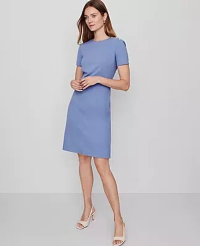 Ann Taylor Petite Ponte Sheath Dress In Blue