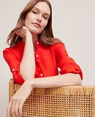 Ann Taylor Petite Relaxed Linen Perfect Shirt