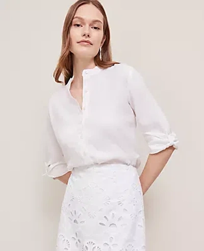 Ann Taylor Petite Relaxed Linen Perfect Shirt
