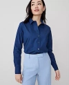 Ann Taylor Petite Relaxed Perfect Shirt In Calm Shores