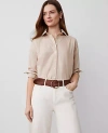 Ann Taylor Petite Relaxed Perfect Shirt In Toasted Oat
