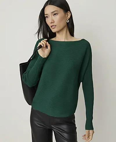 Ann Taylor Petite Ribbed Boatneck Sweater In Night Garden