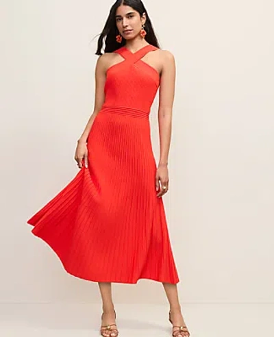 Ann Taylor Petite Ribbed Halter Sweater Dress In Multi