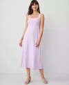 Ann Taylor Petite Ribbed Midi Sweater Dress In Pale Lilac