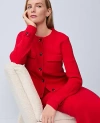 Ann Taylor Petite Ribbed Sweater Jacket In Red