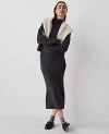 Ann Taylor Petite Ribbed Sweater Skirt In Heathered Onyx