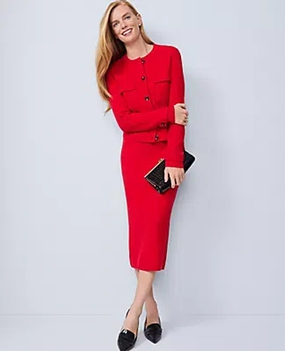 Ann Taylor Petite Ribbed Sweater Skirt In Red
