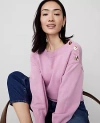 Ann Taylor Petite Ribbed-trim Boatneck Sweater In Clean Lilac
