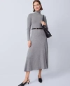 Ann Taylor Petite Ribbed Turtleneck Sweater Dress In Gray