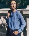 Ann Taylor Petite Rosette Raglan Top In Colony Blue