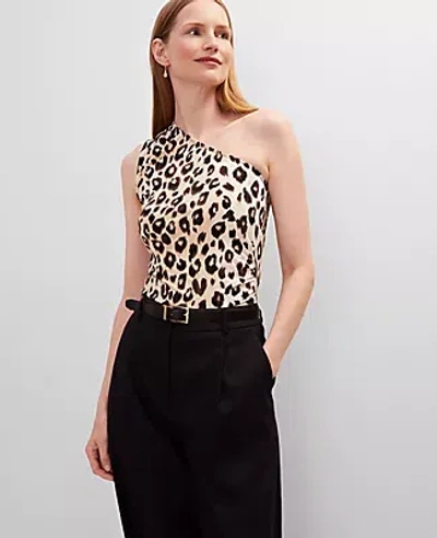 Ann Taylor Petite Ruched One Shoulder Top In Black