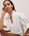 Ann Taylor Ruffle Collar Shirt