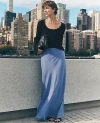 Ann Taylor Petite Sateen Bias Maxi Slip Skirt In Colony Blue