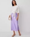 Ann Taylor Petite Satin Bias Midi Slip Skirt In Radiant Amethyst