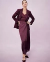 Ann Taylor Petite Satin Lace Hem Wrap Skirt In Purple