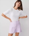 Ann Taylor Petite Scalloped Pointelle Sweater In White