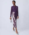 Ann Taylor Petite Sequin Column Midi Skirt In Purple