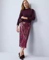 Ann Taylor Petite Sequin Paisley Column Midi Skirt In Brown
