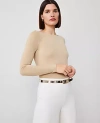 Ann Taylor Petite Shimmer Boatneck Low Back Top In Neutral Metallic
