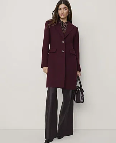 Ann Taylor Petite Short Chesterfield Coat In Purest Plum