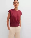 Ann Taylor Petite Shoulder Button Top In Red